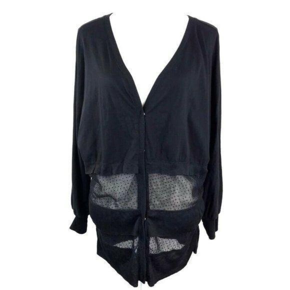 Miilla - Stitch Fix V Neck Net Panels Cardigan - Picture 1 of 10